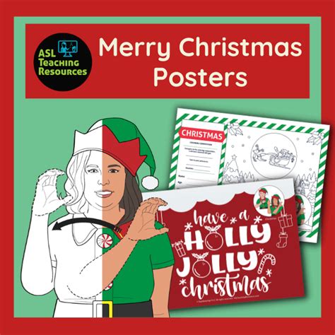 Merry Christmas Posters ASL - ASL Teaching Resources