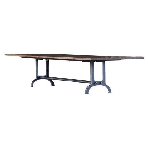 10 foot Industrial Walnut conference table For Sale at 1stDibs