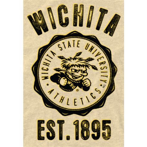 Wichita State Shockers Old-School Seal Tri-Blend T-Shirt - White - Wichita State Store