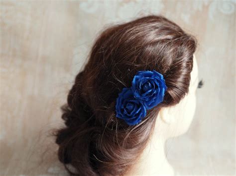 Blue Rose Hair Clip Blue Hair Accessories Blue Rose Hair Pin - Etsy ...