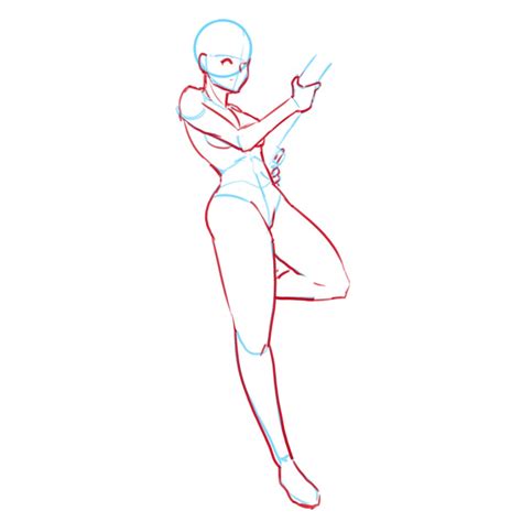 Female Fighting Poses Drawing