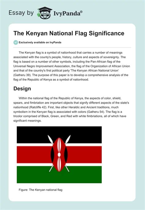 The Kenyan National Flag Significance - 880 Words | Essay Example