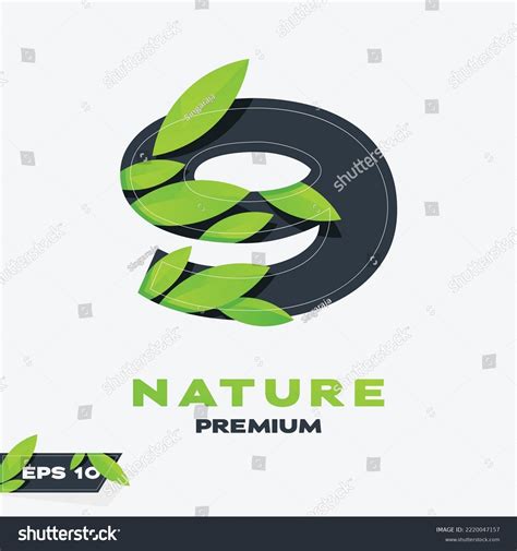 Number 9 Green Leaf Logo Vector Stock Vector (Royalty Free) 2220047157 ...