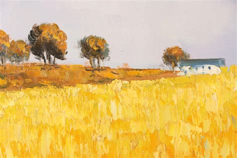 Bing Oil Painting of Field Landscape, 21st Century | EBTH