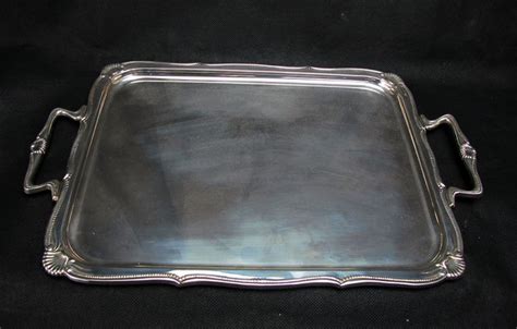 Silver serving tray with handles - Catawiki