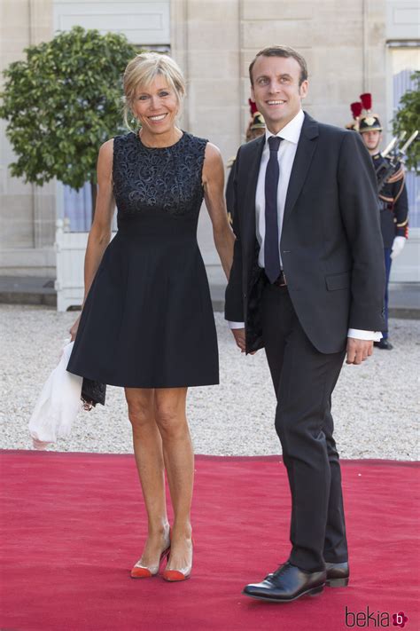 Brigitte Trogneux y Emmanuel Macron en la cena de gala en honor a los ...