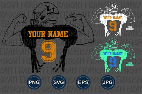 Custom Football Player PNG SVG Personalized Football Team Tee - Etsy