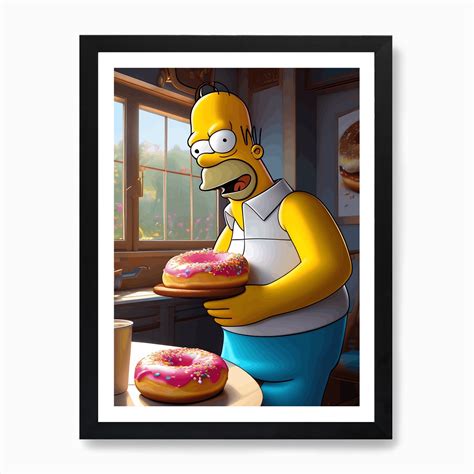 Donut Lover Homer Simpson The Simpsons Fan Art Poster Art Print by The ...