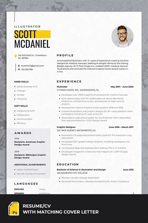 Free Illustrator Resume Template #155815 - TemplateMonster