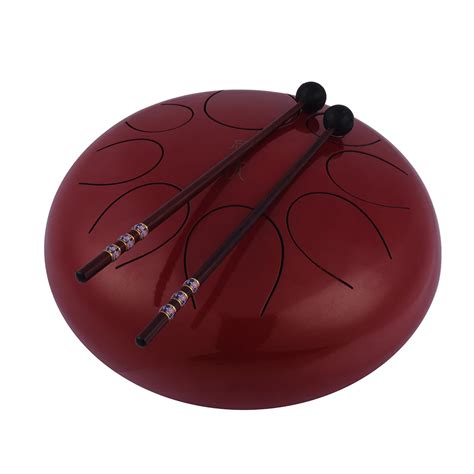 10 Inch Steel Tongue Drum Handpan Drum Hand Drum Percussion Instrument with Drum Mallets Carry ...