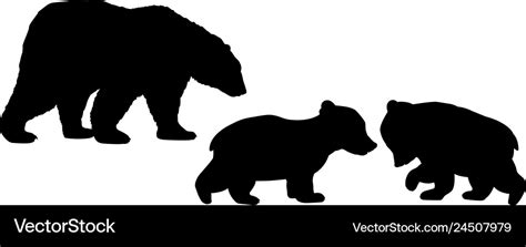 Black Bear Cubs Silhouette