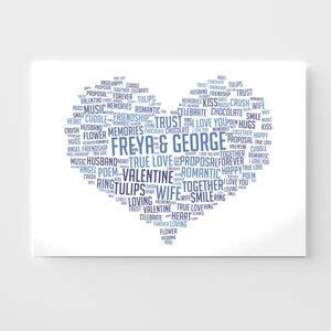 PERSONALISED Printable Heart Word Art Print Wall Decor Memory Keepsake ...