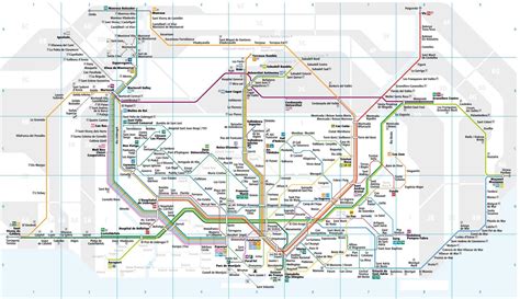 Barcelona rail map - Barcelona suburban railway map (Catalonia Spain)