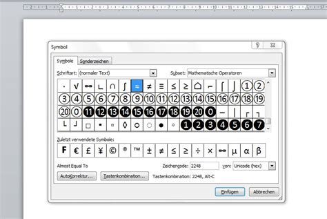 Ungleich und Ungefähr Zeichen in Word und Excel – Ihr Fachmann für Technik