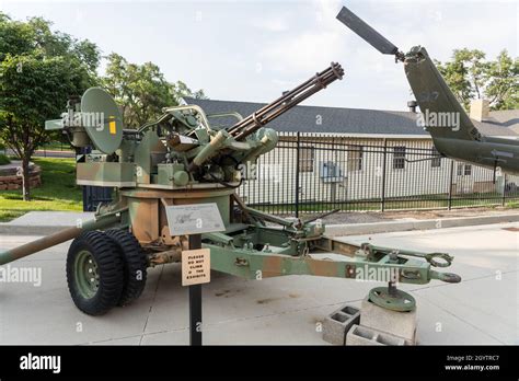 A U.S. Army Model M167 20 mm Vulcan cannon air defense gun at the Fort ...