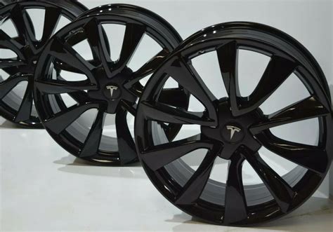 19″ TESLA MODEL 3 FACTORY OEM ORIGINAL GLOSS BLACK RIMS – Factory Wheel ...