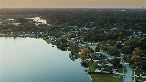 Longwood Florida At Sunrise Aerial Stock Photo - Download Image Now ...