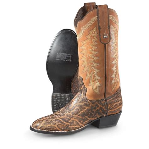 Tony Lama Roper Elephant Cowboy Boots, Cognac Peanut Brittle - 640742 ...