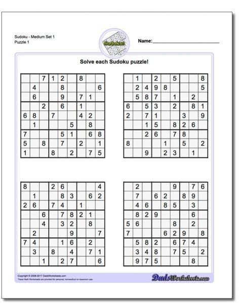 Sudoku Printable Sheets 4x4