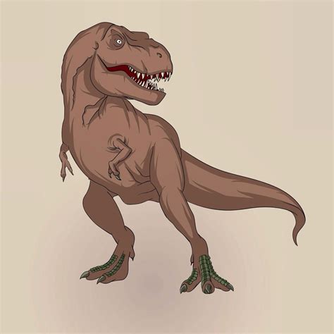 T rex illustration. | T-rex art, Velociraptor drawing, Dinosaur art