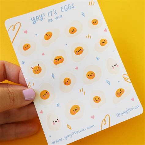 Cute Eggs Planner Sticker Sheet Cute Stationery Journal Stickers Kawaii ...