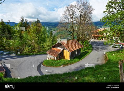 Swiss chalet at Alps Stock Photo - Alamy