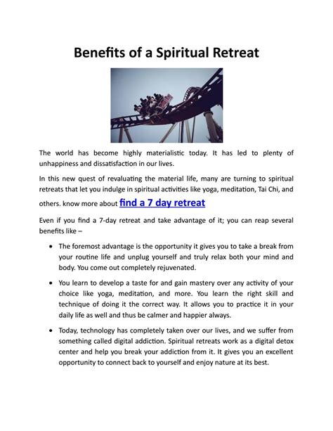 Benefits of a Spiritual Retreat by Siarough - Issuu