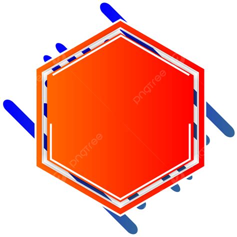Orange Blue Hexagonal Frame, Hexagon, Borders, Hex PNG and Vector with Transparent Background ...