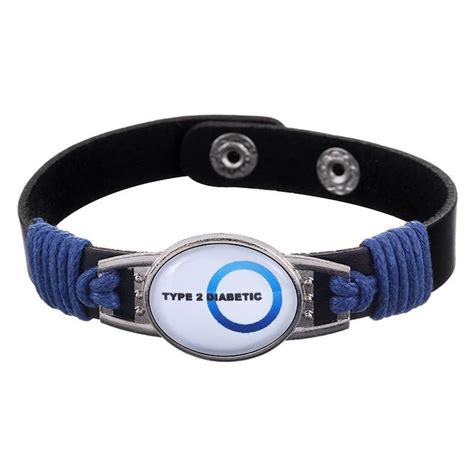 Type 2 Diabetic Blue Medical Alert Adjustable Patent Leather Bracelet (FREE! Just Pay Shipping ...