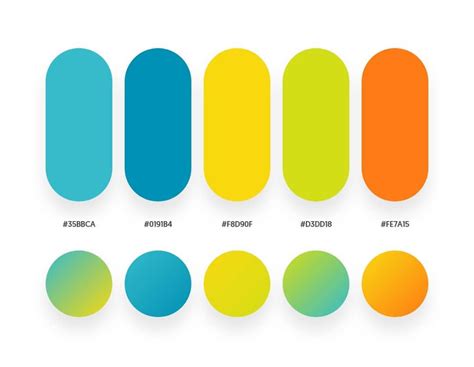 32 Beautiful Color Palettes With Their Corresponding Gradient Palettes