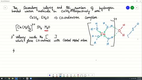 The secondary valency and number of hydrogen bonded water molecule in ...