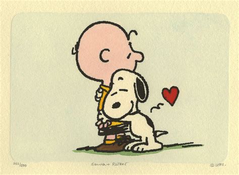 Snoopy And Charlie Brown Hugging - Memoirsic