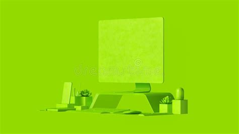 Green contemporary office stock illustration. Illustration of work - 32616456