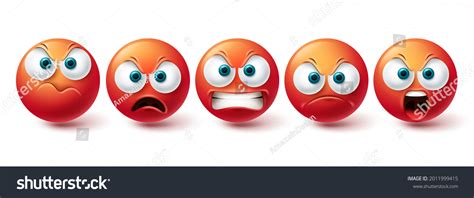 Emoji Angry Face Vector Set Emojis Stock Vector (Royalty Free ...