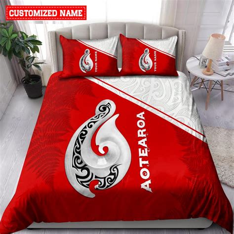 Personalized Aotearoa Fishing Hook New Zealand Maori Bedding Set Duvet Cover Set - TeeUni