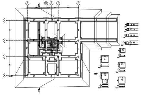 Autocad drawing of foundation plan - Cadbull