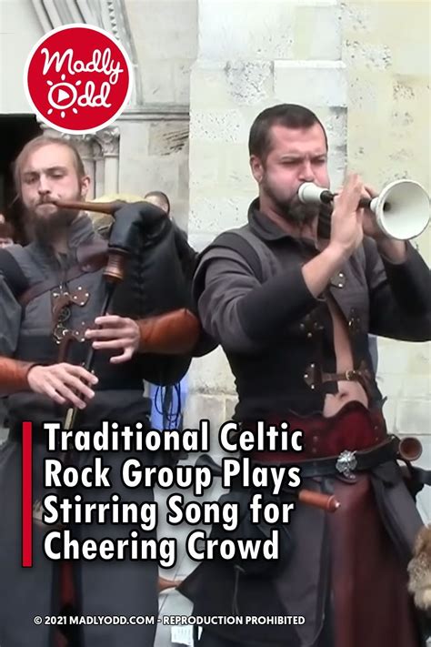 Traditional celtic rock group plays stirring song for cheering crowd ...