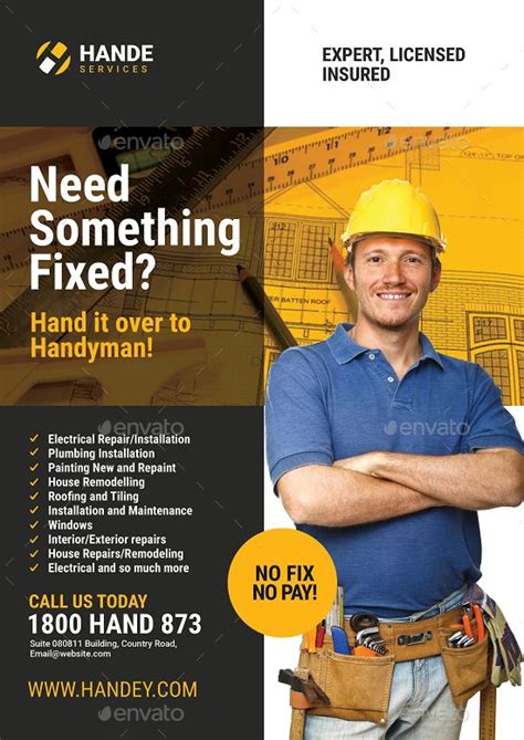 Handyman Services Flyer Preview - GraphicRiver | Handyman services, Handyman logo, Handyman business