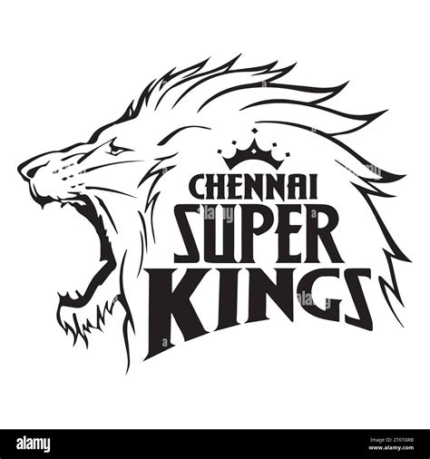 Chennai Super Kings Logo Black Style Indian professional Cricket club, Vector Illustration ...