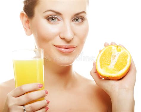 Woman Drinking Orange Juice Stock Image - Image of hands, fresh: 37488715