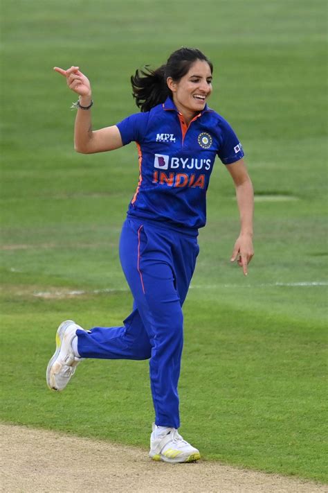 Renuka Singh wheels away after taking a wicket | ESPNcricinfo.com