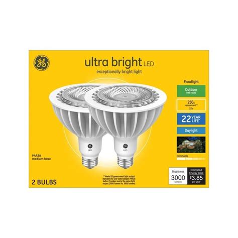 GE Ultra Bright LED 250-Watt EQ LED Par38 Daylight Dimmable Flood Light Light Bulb in the Spot ...
