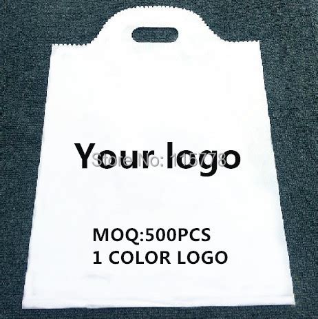 30*40CM plastic handle bags with logo plastic packing bags with logo ...