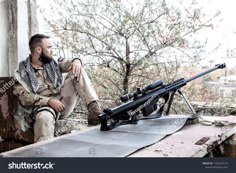 Navy Seal Sniper Battle Uniform Shemagh Stock Photo 1163419174 ...