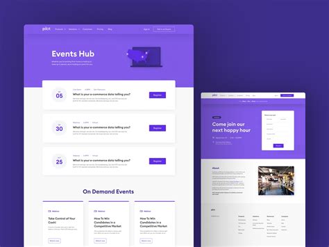 Events Hub by Katelyn Burgin for Pilot.com on Dribbble