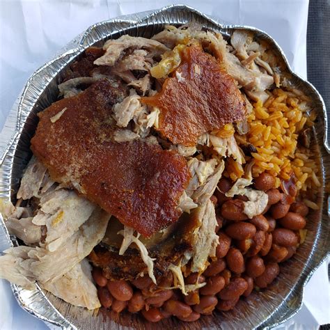 Pernil with rice and beans, East Harlem, $8. This is after I asked for ...