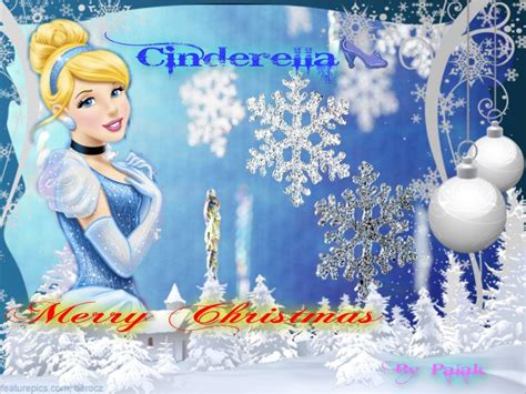 Disney Princess Photo: Cinderella Merry Christmas | Snowflake wallpaper, Holiday images ...