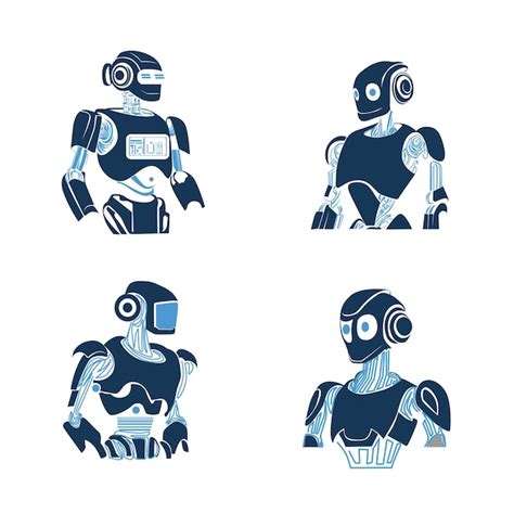 Premium Vector | AI robot technology set vector design