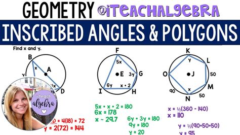 Geometry - Inscribed Angles and Polygons - YouTube