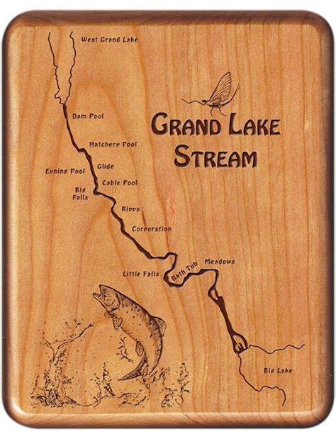 GRAND LAKE STREAM River Map Fly Fishing Fly Box